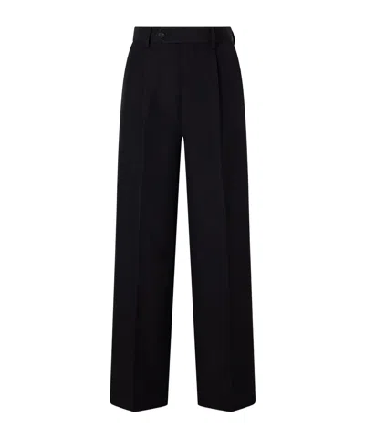 Auralee Pleated Wide-leg Pants In Black