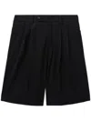 Auralee Light Wool Gabardine Shorts In Black