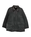 Auralee Removable Collar Jacket In Black