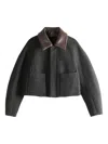 Auralee Pocket Collared Jacket In Gray
