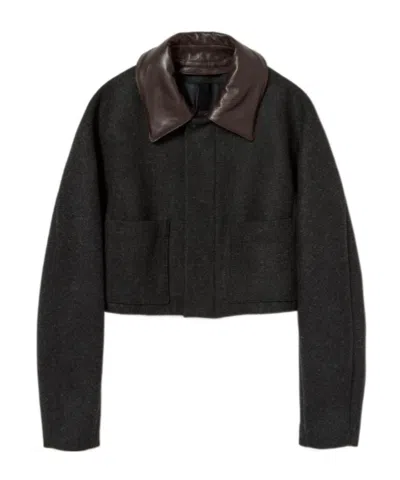 Auralee Pocket Collared Jacket In Gray