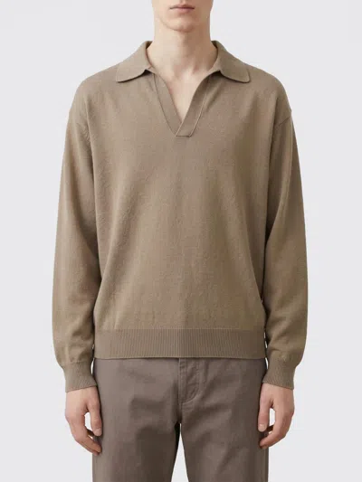 Auralee Cashmere And Silk Knit Polo Shirt In Brown