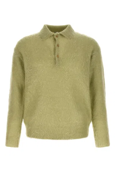 Auralee Polo 'brushed Super Kid Mohair Knit' In Grün
