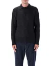 Auralee Long-sleeve Polo Shirt In Black