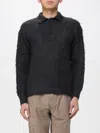 Auralee Brushed Super Kid Mohair Knit Relaxed Polo In Black