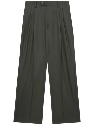 Auralee Pressed Crease Straight-leg Trousers In Green
