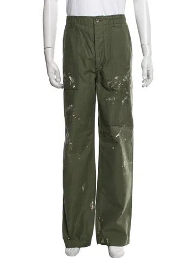 Pre-owned Auralee Printed Pants In Green