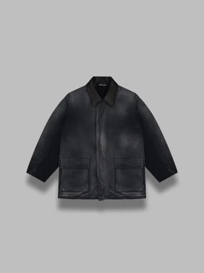 Auralee Product Dyed Organic Cotton Duck Blouson In Black