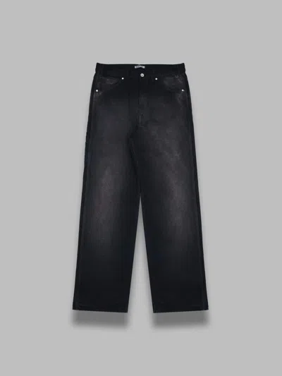 Auralee Product Dyed Organic Cotton Duck Painter Pants In Black