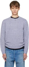 Auralee Purple Airy Silk Wool Knit Sweater In Blue
