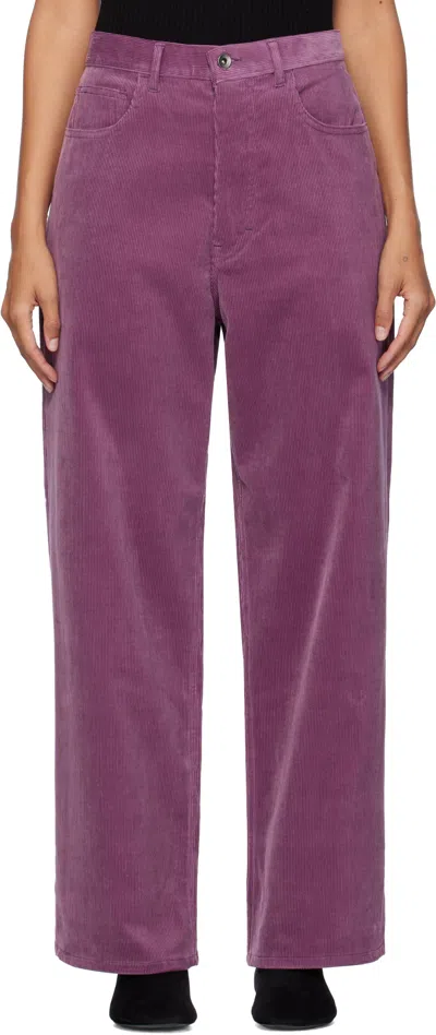 Auralee Purple Finx Corduroy Trousers