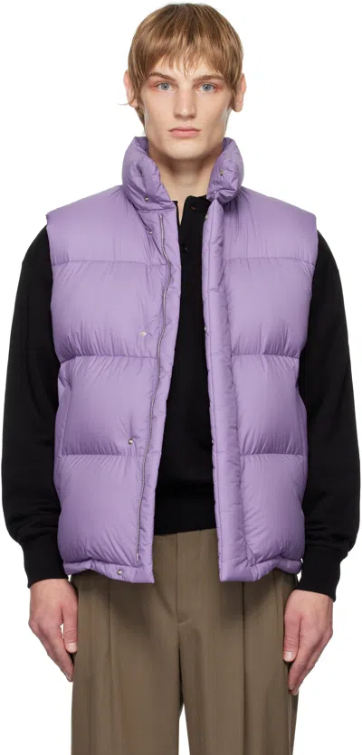 Auralee Purple Super Light Nylon Ripstop Down Waistcoat