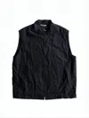 Auralee Quilted Wool Vest With High Collar In Black