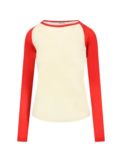Auralee Raglan T-shirt In Neutral