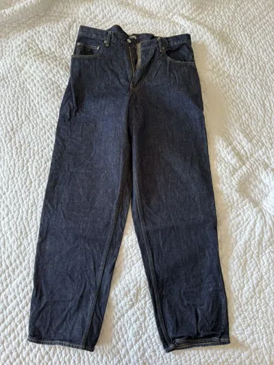 Pre-owned Auralee Raw Denim Jeans In Blue