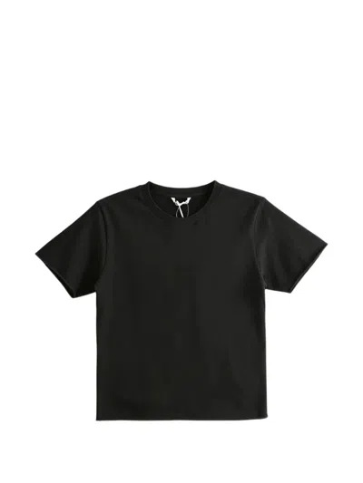 Auralee Raw-edge Short-sleeve T-shirt In Black