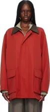 Auralee Wool Max Canvas Jacket Woman Red In Red