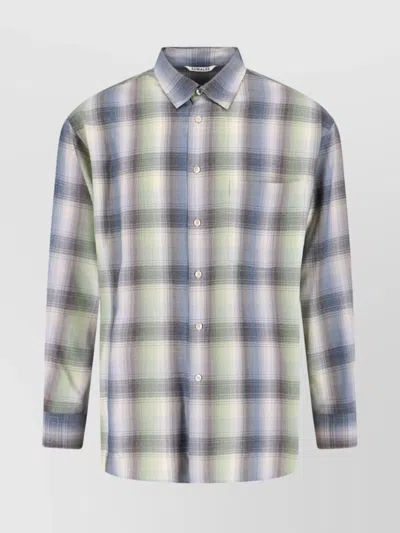 Auralee Relaxed Fit Plaid Button-down Shirt In Multi