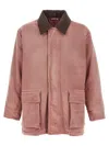 Auralee Contrasting-collar Jacket In Pink
