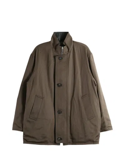 Auralee Reversible Leather Coat In Brown