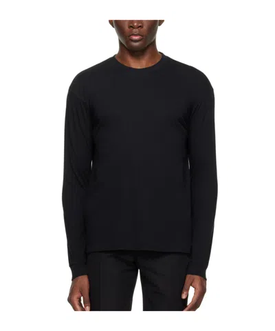 Auralee Rib Long-sleeved T-shirt In Black