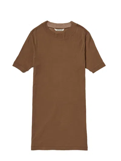 Auralee Rib T-shirt Woman Brown