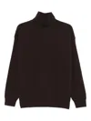 Auralee Ribb-knit Turtleneck Sweater In Brown