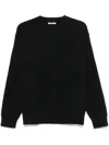 Auralee Black Knitted Round Neck Pullover In Black