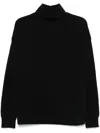 Auralee Gerippter Strickpullover In Black - Black