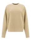 Auralee Ribbed Green Wool Sweater In Brown