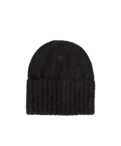 Auralee Ribbed-edge Mohair-blend Beanie In Black