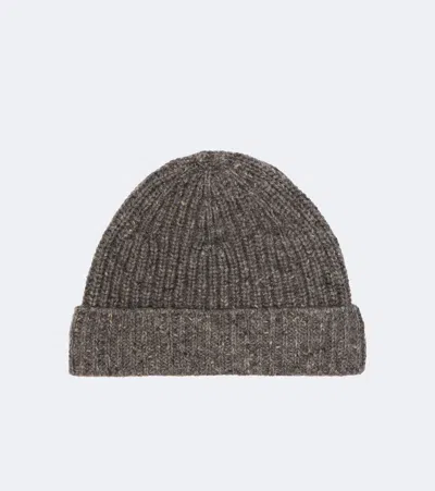 Auralee Ribbed-knit Cashmere Beanie In Grey