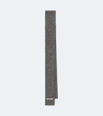 Auralee Ribbed-knit Cashmere Scarf In Mix Grey