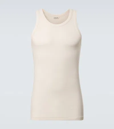 Auralee Ribbed-knit Cotton Tank Top In Neutral