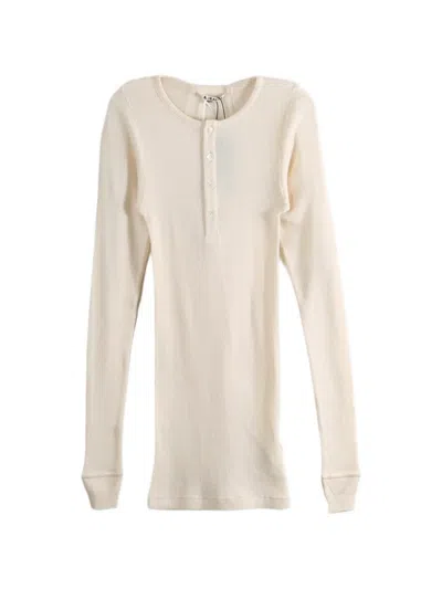 Auralee Ribbed-knit Long-sleeve Top In Neutral
