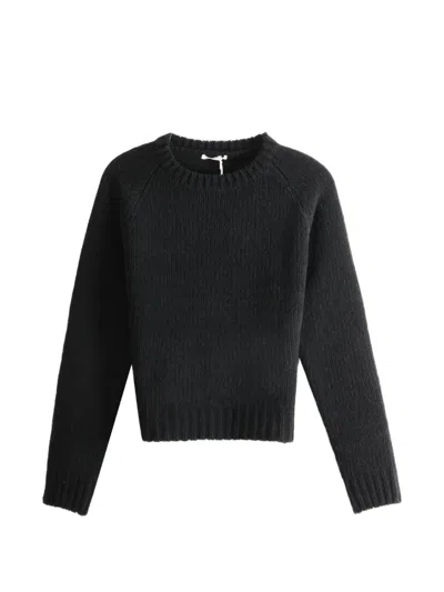 Auralee Ribbed-knit Raglan-sleeve Sweater In Black