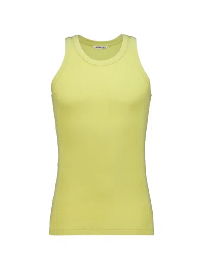 Auralee Ribbed-knit Tank Top In Yellow