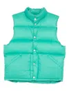 Auralee Ripstop Padded Gilet In Green