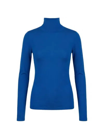Auralee Roll-neck Long-sleeve T-shirt In Blue