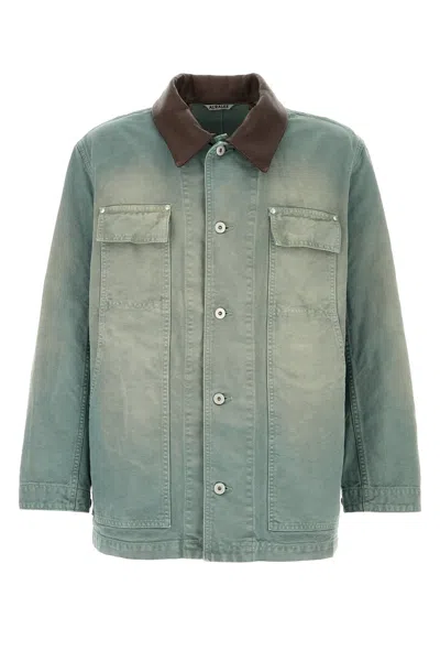 Auralee Vintage Cotton Overshirt In Blue