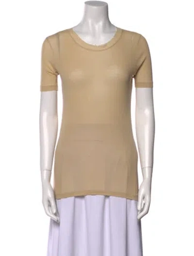 Pre-owned Auralee Scoop Neck Short Sleeve T-shirt In Neutral