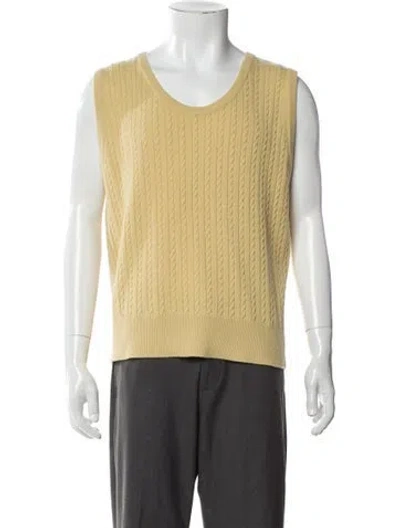 Pre-owned Auralee Scoop Neck Sleeveless Pullover In Yellow