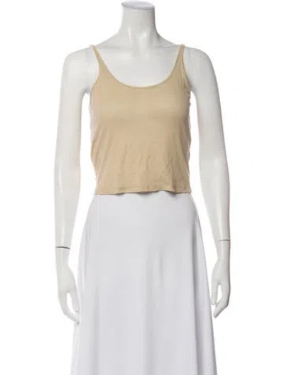 Pre-owned Auralee Scoop Neck Sleeveless Top In Neutrals