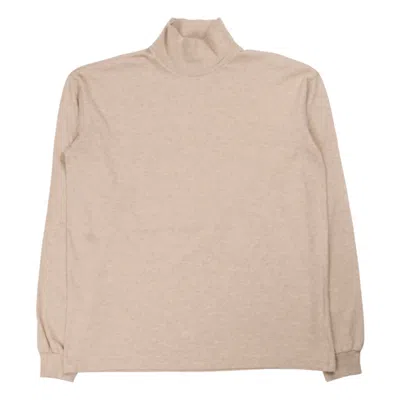 Auralee Seamless Hi Neck L/s Tee In Top Brown In Beige