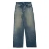 Auralee Belt Loop Denim Trousers In Blue
