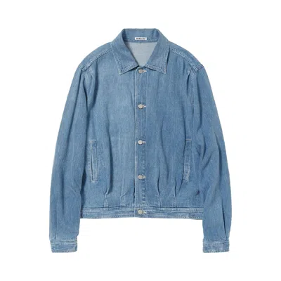 Pre-owned Auralee Selvedge Faded Light Denim Blouson 'light Indigo' | Blue | Men's Size 4