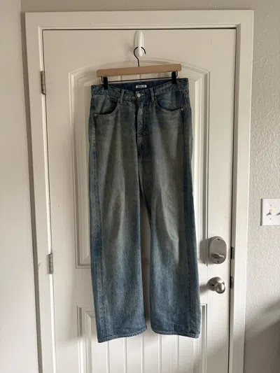 Pre-owned Auralee Selvedge Faded Light Denim Pants In Blue