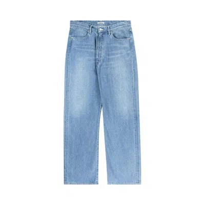 Pre-owned Auralee Selvedge Faded Light Denim Pants 'light Indigo' | Blue | Men's Size 6