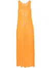 Auralee Semi-sheer Maxi Dress In Orange