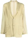 Auralee Semi-sheer Single-breasted Blazer In Green
